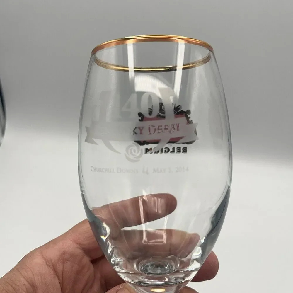 Stella Artois Belgium Beer Glass Chalice Cup 33 cl Gold Rimmed Stem 8
